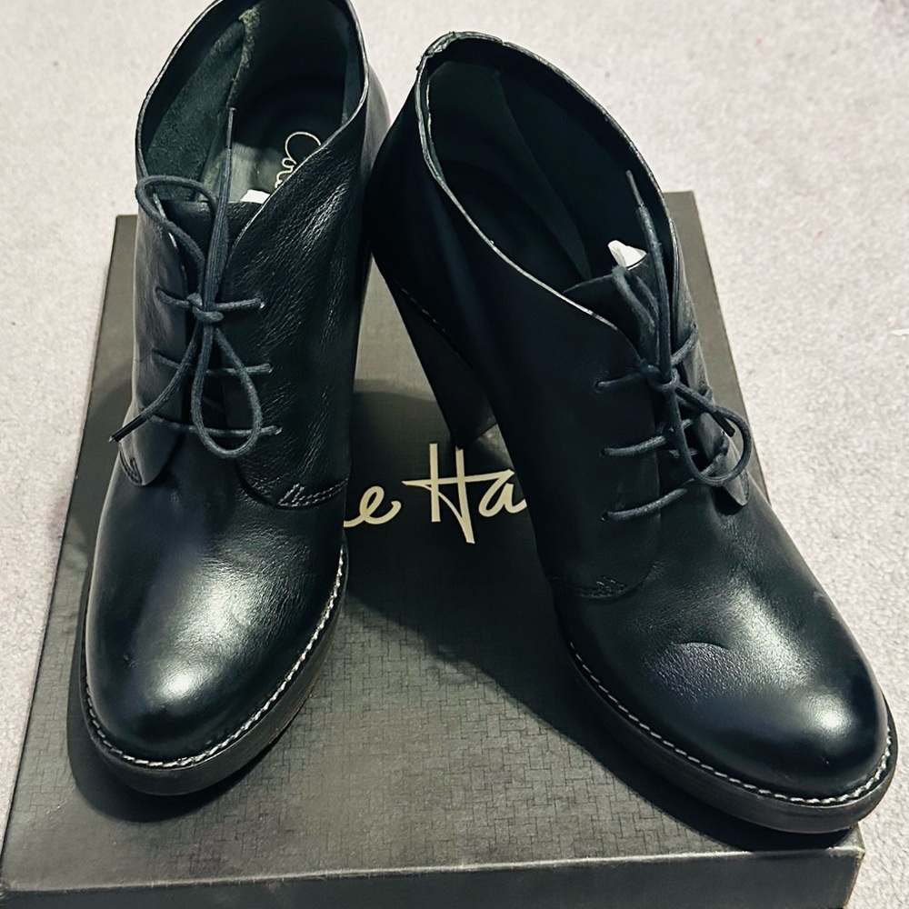 Cole Haan Black Leather Stephanie Air Chukka